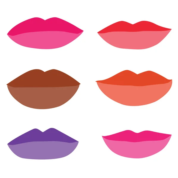 Mond Lips Close Design Element Geïsoleerde Collectie Stijlvolle Kleurrijke Verschillende — Stockfoto