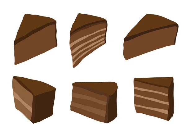 Kuchen Schokolade Auf Weißem Hintergrund Illustration Vektor — Stockfoto