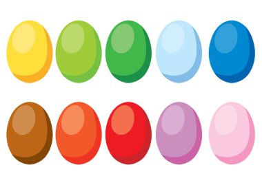 Beyaz arkaplan illüstrasyon vektöründe paskalya yumurtası tasarımı