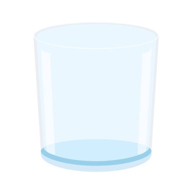 Beyaz arkaplan çizim vektöründe izole edilmiş boş cam 