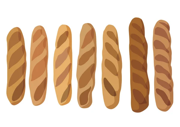Lahodný Měkký Chléb Pekárna Bílém Pozadí Ilustrační Vektor — Stock fotografie