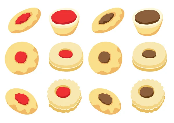 Cookies Izolované Bílém Pozadí Ilustrační Vektor — Stock fotografie