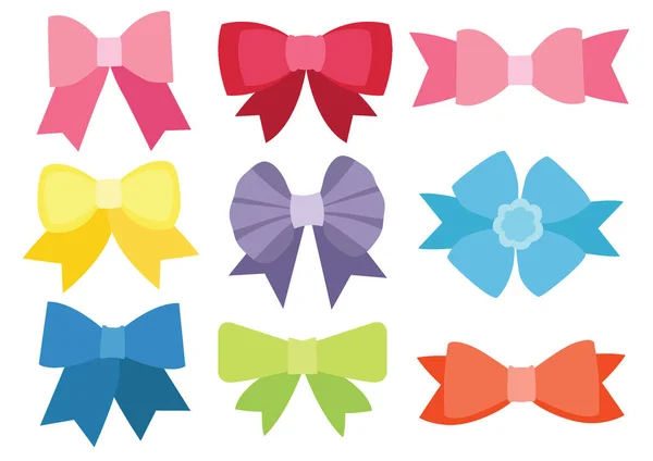 Bow Colour Design Multicolored Bow Colorful White Background Illustration Vector — Stock Photo, Image