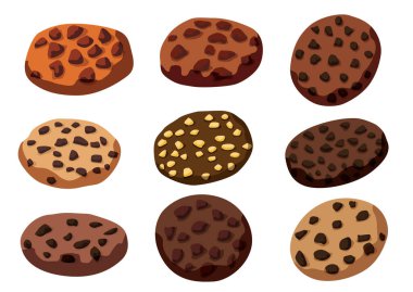 Beyaz arkaplan illüstrasyon vektörü üzerinde çikolatalı kurabiye 