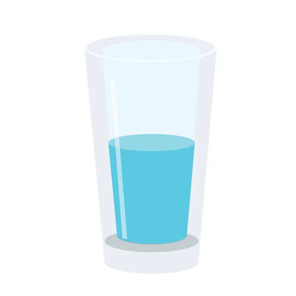 Agua Vidrio Aislado Sobre Fondo Blanco Ilustración Vector —  Fotos de Stock