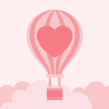 Pembe arkaplan illüstrasyon vektörü üzerinde kalp balonu