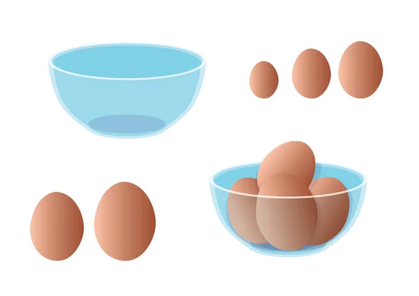 Los Huevos Frescos Están Una Taza Vidrio Transparente Vector Ilustración —  Fotos de Stock