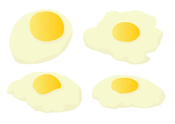 Смажене Яйце Свіже Ферми Білому Фоні Ілюстрація Вектор — стокове фото