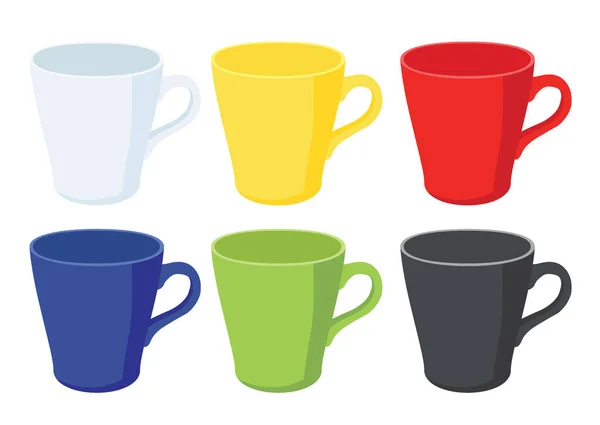 Tazza Caffè Multicolore Sfondo Bianco Illustrazione Vettore — Foto Stock