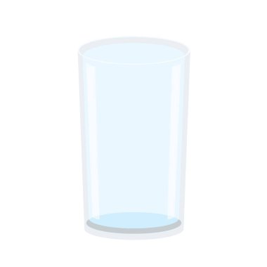 Beyaz arkaplan çizim vektöründe izole edilmiş boş cam 