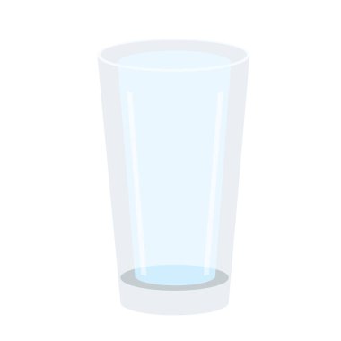 Beyaz arkaplan çizim vektöründe izole edilmiş boş cam 