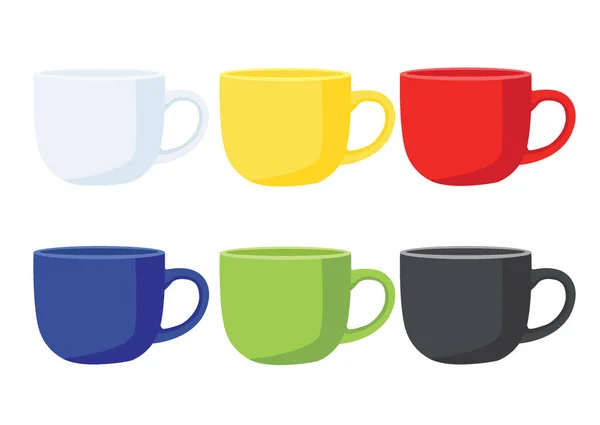 Kaffeetasse Mehrfarbig Auf Weißem Hintergrund Illustration Vektor — Stockfoto