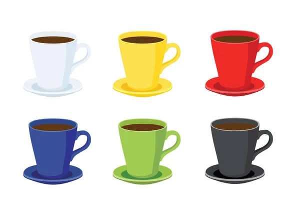 Coffee Cup Saucer White Background Illustration Vector — Stock Photo, Image