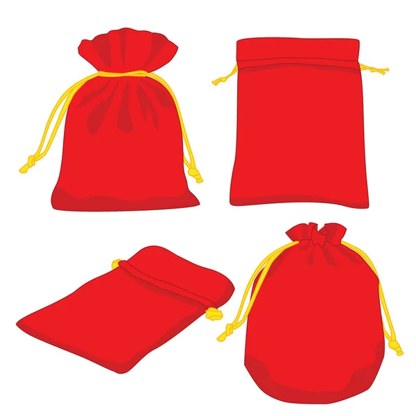 Rote Tasche Mit Goldgeld Auf Weißem Hintergrund Illustrationsvektor Stockbild