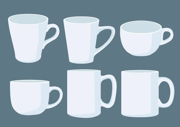 Kaffeetasse Weiß Auf Grauem Hintergrund Illustration Vektor — Stockfoto