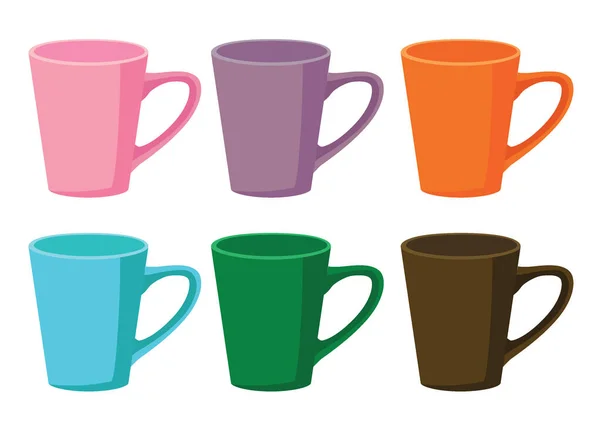 Taza Café Multicolor Sobre Fondo Blanco Ilustración Vector — Foto de Stock