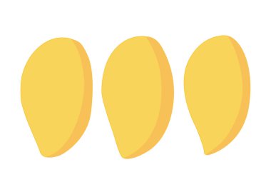 Beyaz arkaplan illüstrasyon vektöründe izole edilmiş mango sarısı