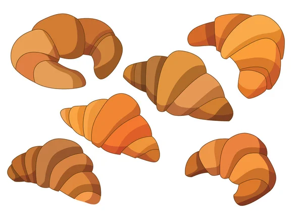 Köstliche Weiche Croissant Isoliert Und Bäckerei Auf Weißem Hintergrund Illustration — Stockfoto