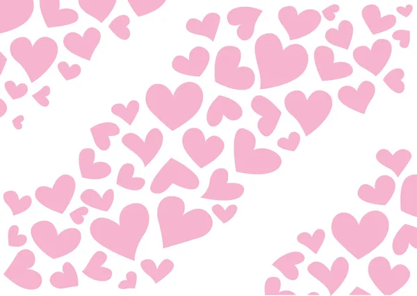 Серцево Рожевий Візерунок Дизайн Білому Фоні Ілюстрація Вектор — стокове фото
