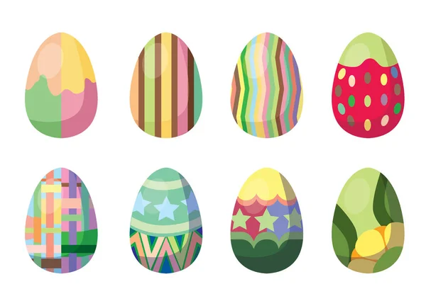 Paskalya Yumurtası Tasarımı Beyaz Arkaplan Illüstrasyon Vektöründe Renklidir — Stok fotoğraf