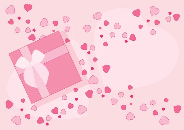 heart design and gifl box design on pink background illustration vector