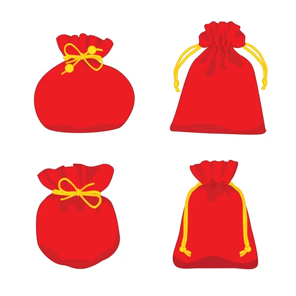 Rote Tasche Mit Goldgeld Auf Weißem Hintergrund Illustrationsvektor lizenzfreie Stockbilder