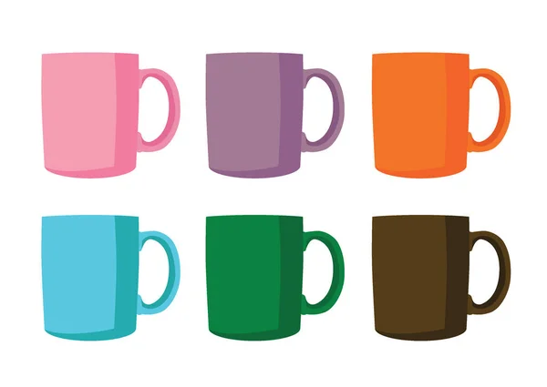 Tazza Caffè Multicolore Sfondo Bianco Illustrazione Vettore — Foto Stock