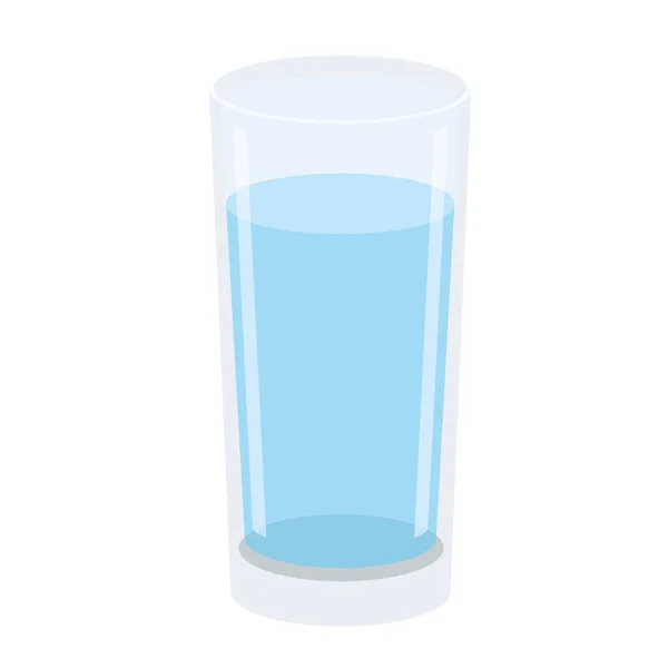 Água Vidro Isolado Vetor Ilustração Fundo Branco — Fotografia de Stock