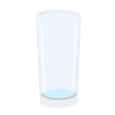 Beyaz arkaplan çizim vektöründe izole edilmiş boş cam 