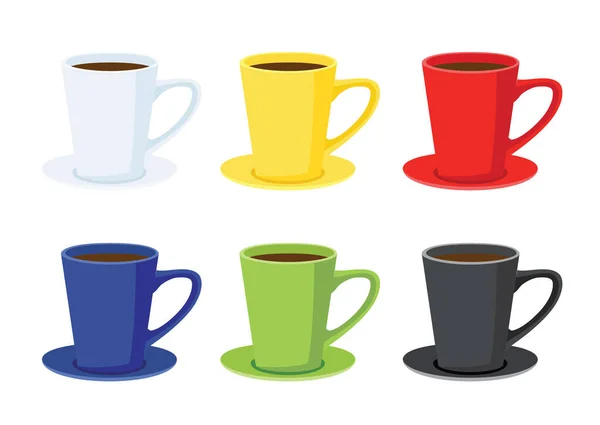 Kaffeetasse Mehrfarbig Auf Weißem Hintergrund Illustration Vektor — Stockfoto