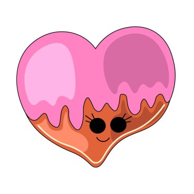 Kalp şeklinde tatlı çizilmiş zencefilli kurabiye.