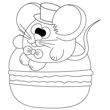 Şirin fare ve siyah beyaz makarna.