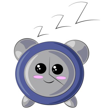 Sevimli çizgi film Mutlu küçük renkli alarm