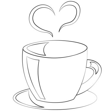 Tek element kupası. Resim siyah ve beyaz çiz