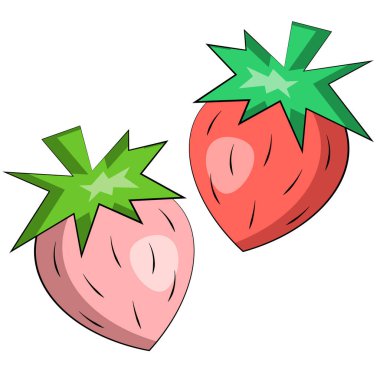 Tek element Çilek. Resimleri renkle çiz