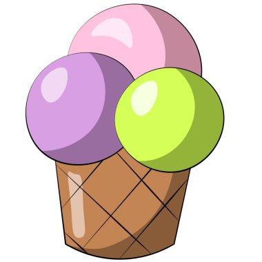 Tek elementli dondurma. Resimleri renkle çiz