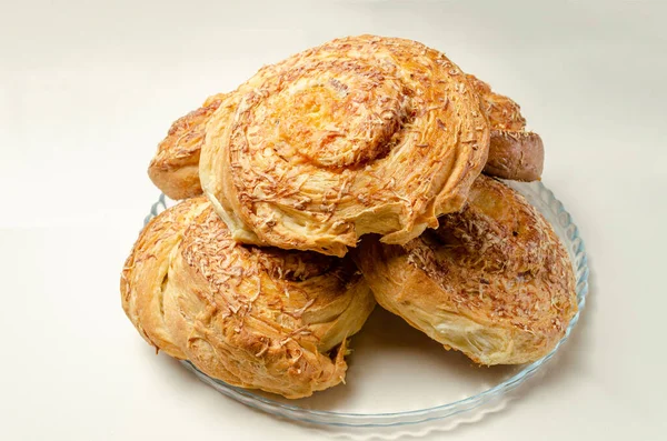 Pães de presunto e queijo — Fotografia de Stock