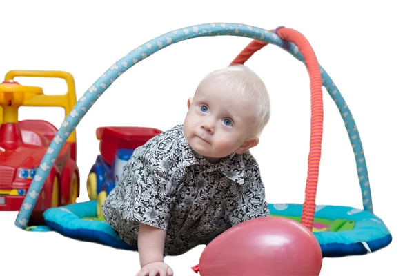 Beyaz zemin üzerinde bir çocuk