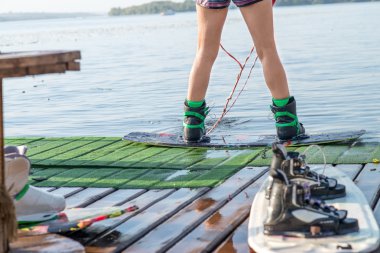 the girl on a wakeboard
