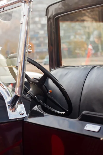 retro car. inside interior retro car