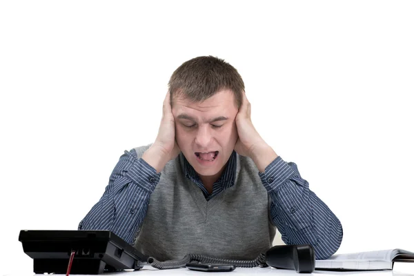 ofis çalışanı. sinir krizi, yorgunluk