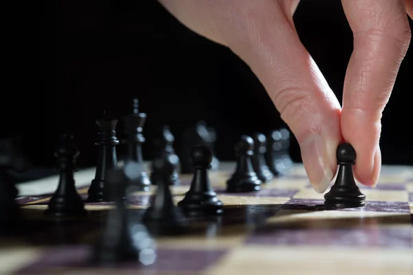 Échecs. mouvement du pion — Photo