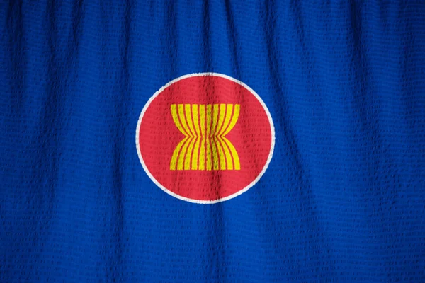 Vértes fodros zászló Délkelet-ázsiai Nemzetek Szövetségének — Stock Fotó
