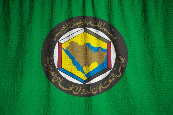 Gros plan du drapeau du Conseil de coopération du Golfe huppé, drapeau du CCG — Photo