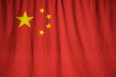 Closeup karıştırdı Çin bayrağı, Çin bayrağının rüzgarda