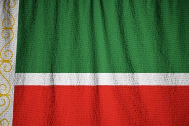 Closeup karıştırdı Çeçen Cumhuriyeti bayrağı