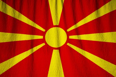 Fırfır yakalı Makedonya bayrak, Makedonya bayrak closeup
