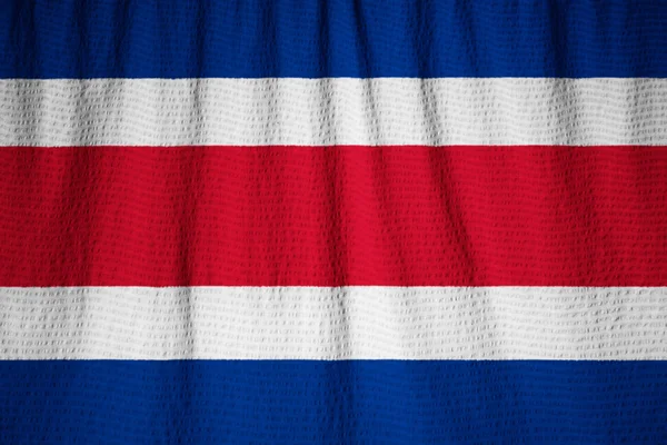 Primer plano de la bandera de Costa Rica con volantes — Foto de Stock