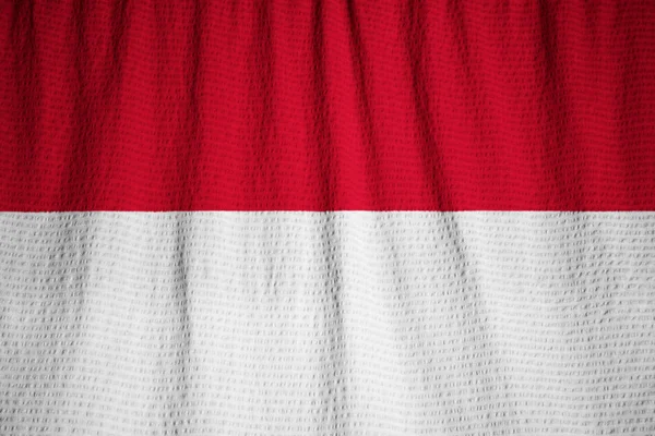 Primer plano de la bandera de Indonesia con volantes, bandera de Indonesia — Foto de Stock