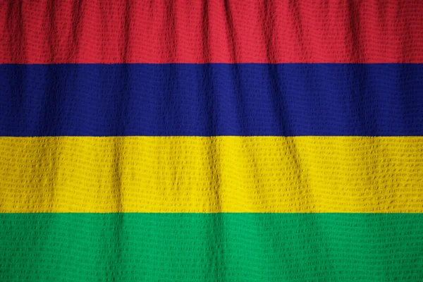Vértes fodros Mauritius zászló, Mauritius zászló — Stock Fotó